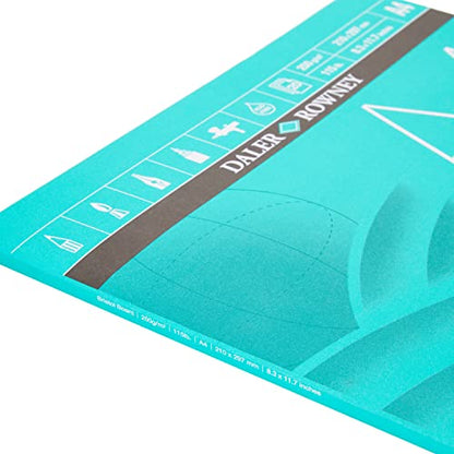 Daler-Rowney Graphic Series Smooth Surface 250gsm A4 Bristol Board Pad, Glued 1 Side, Acid-Free, 20 White Sheets, Ideal for Professional Artists & Students - size: BRISTOL PAD A4 250G 20SH, style: BRISTOL PAD A4 250G 20SH