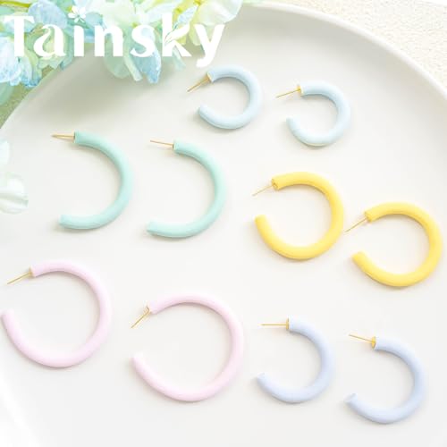 Tainsky Hoop Earring Guide Polymer Clay Cutter, 5 Sizes Round Hoop Earring Guide for Polymer Clay Earrings - color: Hoop Guide