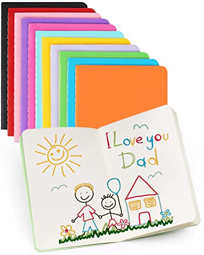 Gwybkq Small Unlined Pocket Notebooks 12 Pack Mini Notepads Journal Blank Sketch Book Pad for Kids Plain Notebooks Drawing Pad 3.5 x 5.5 Inches, 30 Sheets/60 Pages(Colorful Cover) - color: 12 Colors, style: Plain/Blank