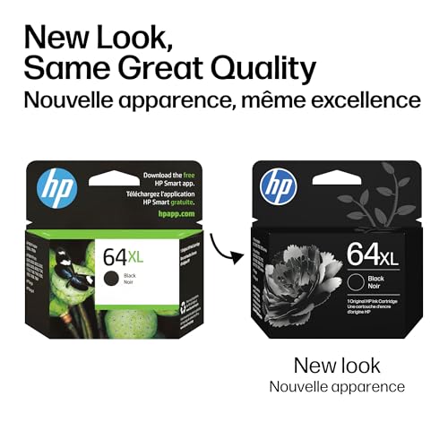 HP 64XL Black High-Yield Ink Cartridge | Works with Envy Inspire 7250e, 7950e; Envy Photo 6200, 7100, 7200, 7800, 7900; Tango Series | Eligible for Instant Ink | N9J92AN - style: Black XL