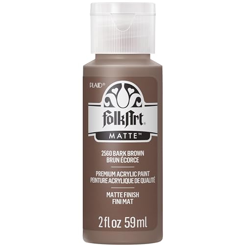 FolkArt Acrylic Paint in Assorted Colors (2 oz), 2560, Bark Brown - color: Bark Brown, size: 2 Fl Oz (Pack of 1)
