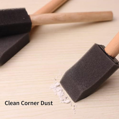 Foam Paint Brushes, 1 Inch 50 Piece Sponge Brushes, Paint Sponges Set, Lightweight Wood Handle Foam Brushes for Painting, Sponge Paint Brushes for Staining, Crafts, Arts and DIY Projects - size: 1 inch, 50 pack