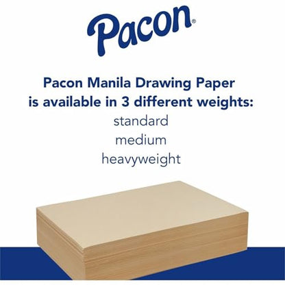 Pacon Medium Weight Manila Drawing Paper 12x18 - size: 12"x18"