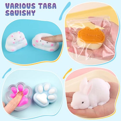 ColoPlay Taba Squishy Kit - 32OZ Bigger Rubber Squishy Kit with Guided, 44 PCS Bubble Free and Faster Fully Cures - FuFu Squishy Kit with Mold, Flocking Powder - Stress Relief Entertainment - size: 32OZ Kit