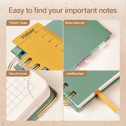 POPRUN Graph Spiral Journal Notebook - A5, 141 Pages Grid Notebooks for Women Men, 120 GSM Hardcover Graphing Journals for Work, School, Engineering & Graphing, 5.75'' x 8.25'', Midnight Green - color: Midnight Green, style: Grid