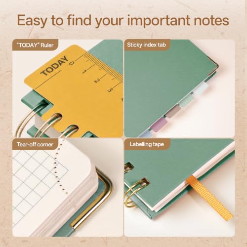 POPRUN Graph Spiral Journal Notebook - A5, 141 Pages Grid Notebooks for Women Men, 120 GSM Hardcover Graphing Journals for Work, School, Engineering & Graphing, 5.75'' x 8.25'', Midnight Green - color: Midnight Green, style: Grid