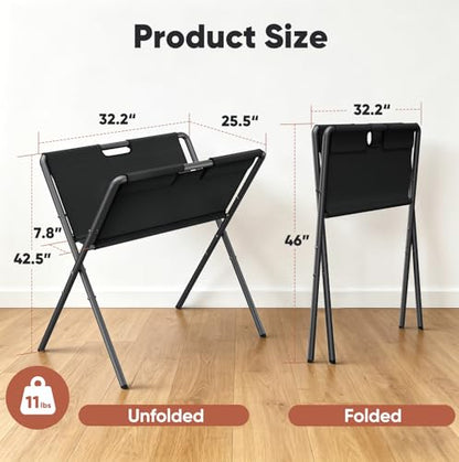 Mocomax Canvas Art Print Rack, Portable Folding Art Display Stand for Painting, Posters, Artwork, Prints, Canvas, Panels, Art Storage Drying Rack in Artist Galleries, Studios, 32.2"Wx25.5"Dx42.5"H (L) - size: Large