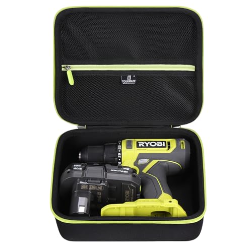 Tourmate Hard Storage Case for RYOBI ONE+ 18V Cordless 1/2 in. Drill PCL206B - Travel Case for RYOBI ONE+ 18V Cordless 1/4 in/18V,3/8 in Driver(Box for Sale) (Black & Green) - size: S