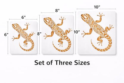 Lizard Stencil – Reptile Outline Template for Painting Crafting Scrapbooking and DIY Projects (3 Pcs Set) - style: Lizard