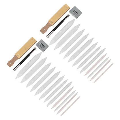 2 Sets Blending Stumps and Tortillions Set, Blending Stumps Tortillions Paper Art Blenders for Student Artist Charcoal Sketch Drawing Tools Drawing Art Kneaded Eraser for Student