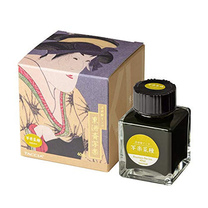 TACCIA TFPI-WD42-8 Fountain Pen Ink, Water Based Dye, Ukiyo-e Ink, Toshusai Sharaku Rapeseed - color: Vegetable Seeds, style: TOZUZUZI Shigaraku