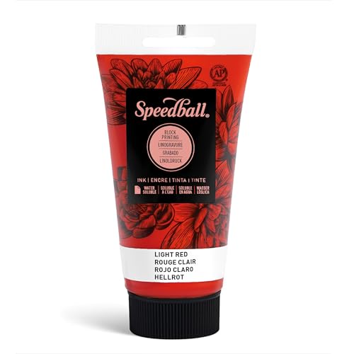 Speedball 3511 Water Soluble Block Printing Ink – Bold Color With Satin Finish AP Non-Toxic 2.5 Fl. Oz., Light Red - color: Light Red, size: 2.5 fl oz