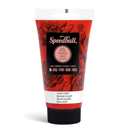 Speedball 3511 Water Soluble Block Printing Ink – Bold Color With Satin Finish AP Non-Toxic 2.5 Fl. Oz., Light Red - color: Light Red, size: 2.5 fl oz