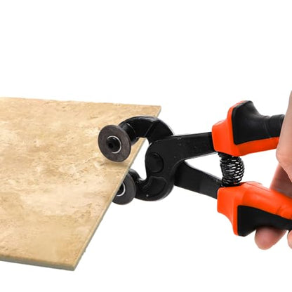 Okllen 2 Pieces Glass Tile Nippers Set, Heavy Duty Wheeled Glass Mosaic Nipper & Hd Ceramic Tile Nipper, Tile Cutter Pliers with Soft Grip Handle
