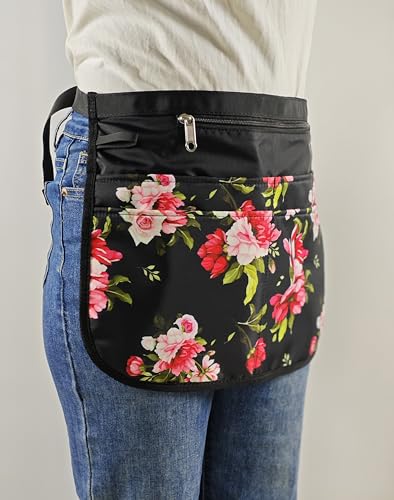 Barber Apron with 5 Pockets, Waterproof and Bleach-proof Hair Stylist Apron for Men and Women - color: Peony