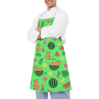 Cooking Apron for Adults with Pockets, Waterproof Oil Resistant Bib for Kitchen Restaurant BBQ Baking - color: Style (339)
