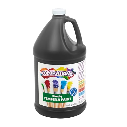 Colorations Paraben-Free Tempera Paint for Kids - 1 Gallon, Vibrant Black. Non-Toxic and Made in the USA, Classroom Must Haves, Bulk Arts and Crafts Supplies - color: Black