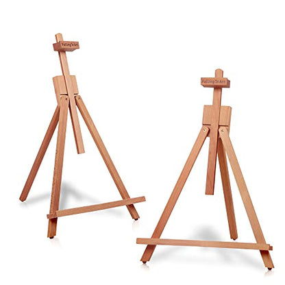 Falling in Art Beechwood 25’’ Tabletop Easel Display Stand Set for Painting- Holding Canvas Up to 22 1/2 Inches High, 2 Pack Artist A-Frame Tripod with Rubber Feet, Portable Photo and Sign Holder - size: 2 Pack