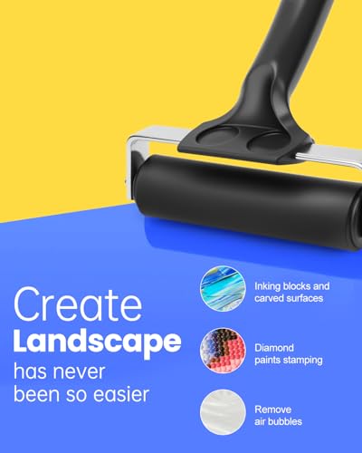UCEC 4 Pack Brayer Rollers for Crafting – Durable Rubber Ink Roller, Brayer Roller for Printmaking, Great for Gluing Application, Diamond Painting, Block Printing (2.4’’, 4’’, 5.9’’, 7.9’’) - color: 2.4+4+5.9+7.9 Inch-Black