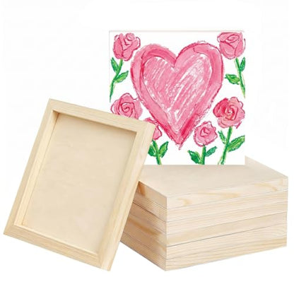 6 Pack Unfinished Blank Wood Panel Boards, Natural Wooden Painting Canvas for Oil, Acrylic Paint, Paint Pouring, DIY Art Crafts Projects (12 * 12inch) - size: 12*12inch