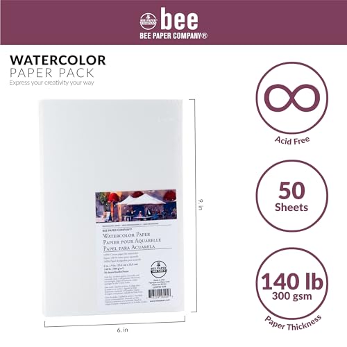 Bee Paper Company Watercolor Paper 100% Cotton Roll - size: 36-inch x 5-yard Roll