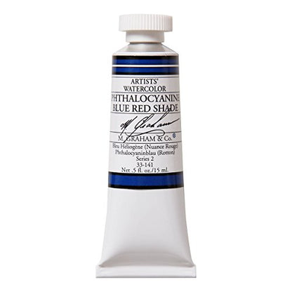 M. Graham 1/2-Ounce Tube Watercolor Paint, Phthalocyanine Blue Red (33-141) - color: Phthalocyanine Blue Red, style: .5 oz. (15 ml)