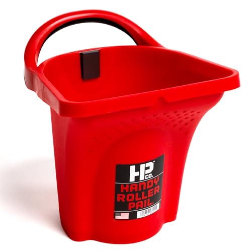 HP CO. HANDY PRODUCTS Handy Roller Pail with 10 Disposable Liners – Holds 1/2 Gallon of Paint or Stain, Built-in Magnetic Brush Holder, Roller Grid & Sturdy Handle