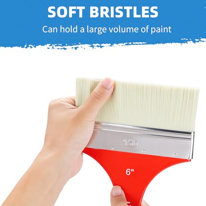 Falling in Art Flat Paddle Paint Brush, Large Scale Brush for Oil and Acrylic Paints, 6 Inch - color: Flat, size: 6''
