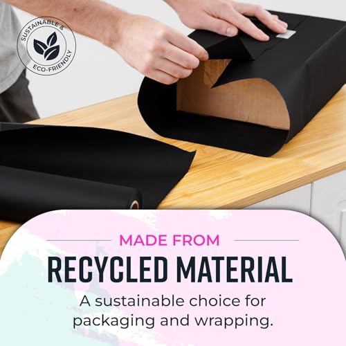 Bryco Goods 36” x 1200” (100’) Black Kraft Paper Roll - Made in USA - Ideal for Bulletin Board, Packing, Shipping, Arts & Crafts, Bouquet, Gift Wrapping, Table Covering - color: Black, size: 36" x 100'