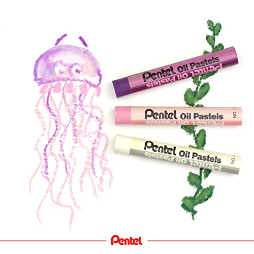 Pentel Arts Oil Pastels, Assorted colours, 1 pack of 25 sticks - size: 25 Count (Pack of 1)