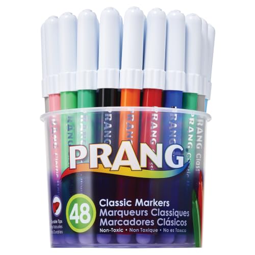 Prang Classic Art Markers, Bullet Tip, 12 Assorted Colors, 48 Count (80848) - size: 48 Count (Pack of 1)