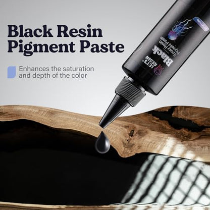 Bundle Set of LET'S RESIN Silicone Mold Making Kit and Black Epoxy Resin Pigment Paste