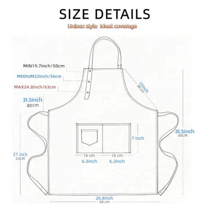 Kitchen Cooking Apron for Women Men Water-Resistant Artist Barista Baking Craft Catering Work Bib with Large Pockets - color: Blue