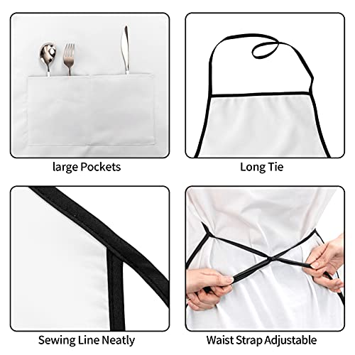 Mexican Floral Aprons, Waterproof Adjustable Apron for Kitchen Bbq with 2 Pockets, Gifts for Women Men - color: Delicious Burger and Fries