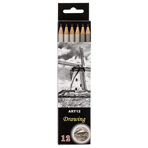 Pacific Arc Premium Graphite Drawing Pencils for Artists, 10B - Professional Pencils for Drawing, Drafting, Sketching and Shading 12 Pk - Non Toxic - style: 10B