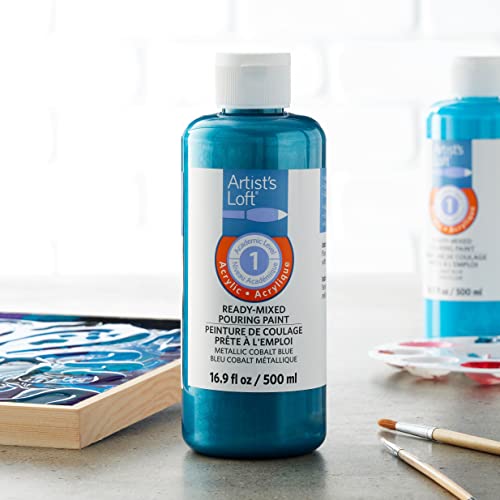 Artist's Loft Acrylic Ready-Mixed Pouring Paint 500ml - color: Metallic cobalt blue