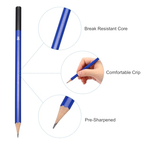 PATIKIL 5H Drawing Pencils for Sketching, 6PCS Sketch Pencils for Drawing Art Pencils Graphite Wood Pre-sharpened for Drawing Sketching Artists, 5H Pencils - size: 1 Count (Pack of 1), style: 5H