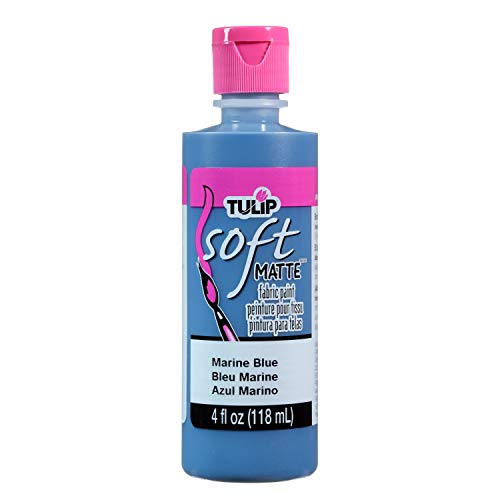 Tulip Soft Fabric Paint, Washable, Stays Soft and Flexible, Permanent Paint, for Light and Dark Fabrics, 4 fl oz, Marine Blue