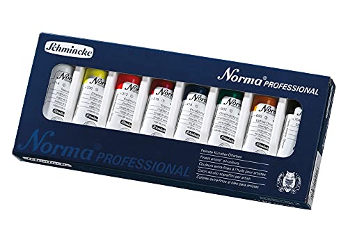 Schmincke - Norma®, Oil colors basic assortment, 8 x 35 ml finest artist colors, 71 110 097, cardboard set, oil painting - size: 1.18 Fl Oz (Pack of 8)