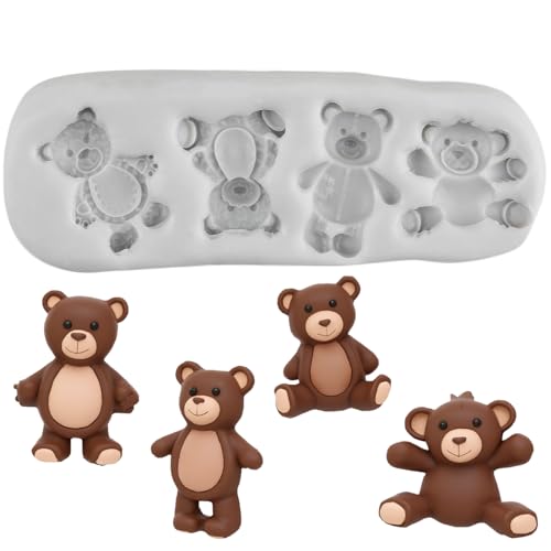 Bear Silicone Molds Animal Polymer Clay Mold for DIY Crafts Epoxy Resin Casting Air Dry Polymer Clay Plaster Jewelry Making - color: Style C