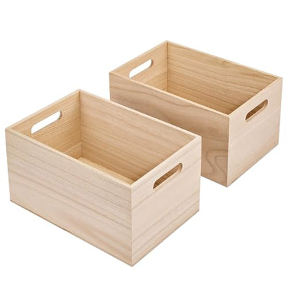 Sorbus Unfinished Wood Crates - Organizer Bins, Wooden Box for Pantry Organizer Storage, Closet, Arts & Crafts, Cabinet Organizers, Containers for Organizing (2 Pack) - style: 2 Pack