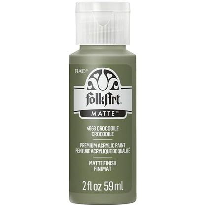 FolkArt Acrylic Paint, 2 oz, Crocodile - color: Crocodile, size: 2 Fl Oz (Pack of 1)