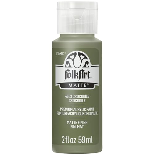 FolkArt Acrylic Paint, 2 oz, Crocodile - color: Crocodile, size: 2 Fl Oz (Pack of 1)