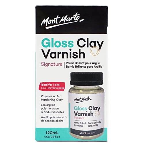 Mont Marte Clay Sculpture Sealant, Glossy Clear Varnish, Signature 4.05oz (120ml), Air or Polymer Clay Sealer