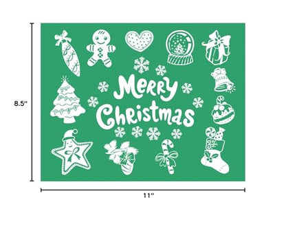 Christmas Gingerbread Man Self-Adhesive Silk Screen Stencils,Crutch Candy Screen Printing Stencils for Craft Xmas Chalk Stencil Transfers Reusable Stencils for Painting on Wood T-Shirt Fabric Card - color: Merry Christmas stencils
