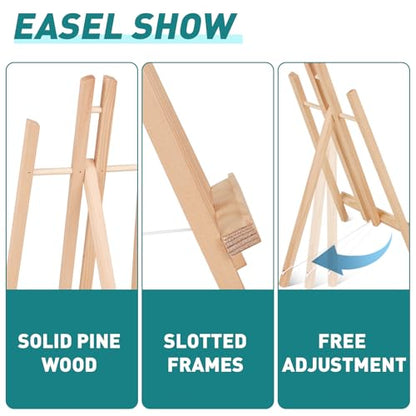 ESRICH 12Pack16in Tabletop Easel,Tabletop Easel for Painting Party, Wooden Tabletop Display Easels,Painting Easel for Displaying Canvases, Photos, Display Tripod Holder Stand for Students Kids - style: 16"-12P