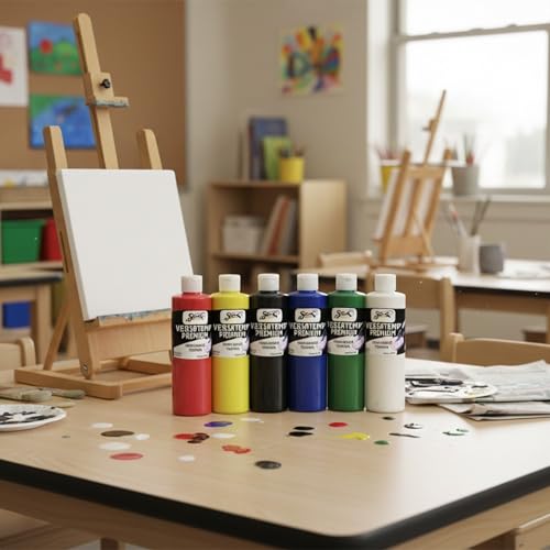 Sax Versatemp Premium Heavy-Bodied Tempera Paints, Assorted Colors, 6 Pints