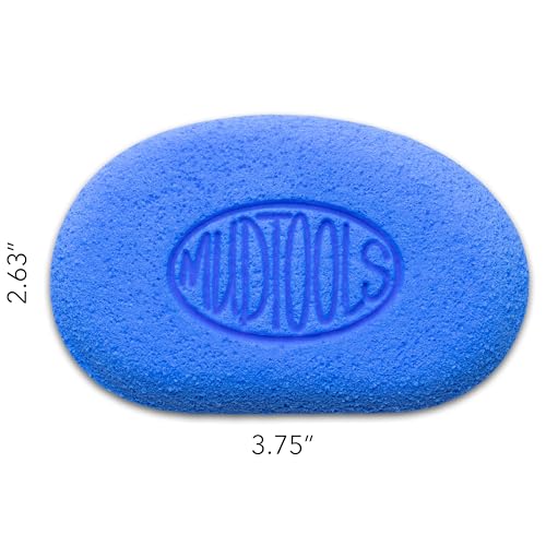 Mudtools Mudsponges Pack, White Finishing Pottery Sponge, Orange Absorbant, Blue Workhourse, Wheel Throwing, Hand Building Clay, Ceramics (3-Pack)