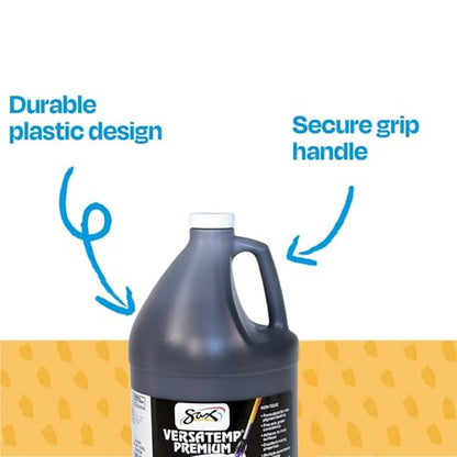 Sax Versatemp Premium Heavy-Bodied Tempera Paint, Black, 1 Gallon