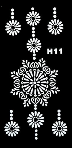 12 Sheets Henna Tattoo Stencil Kit – Reusable Mehndi Templates for Hands, Face, Ankles & Body – Temporary Tattoo Stickers for Bride, Women, Kids & Adults – Airbrush & Body Paint Supplies